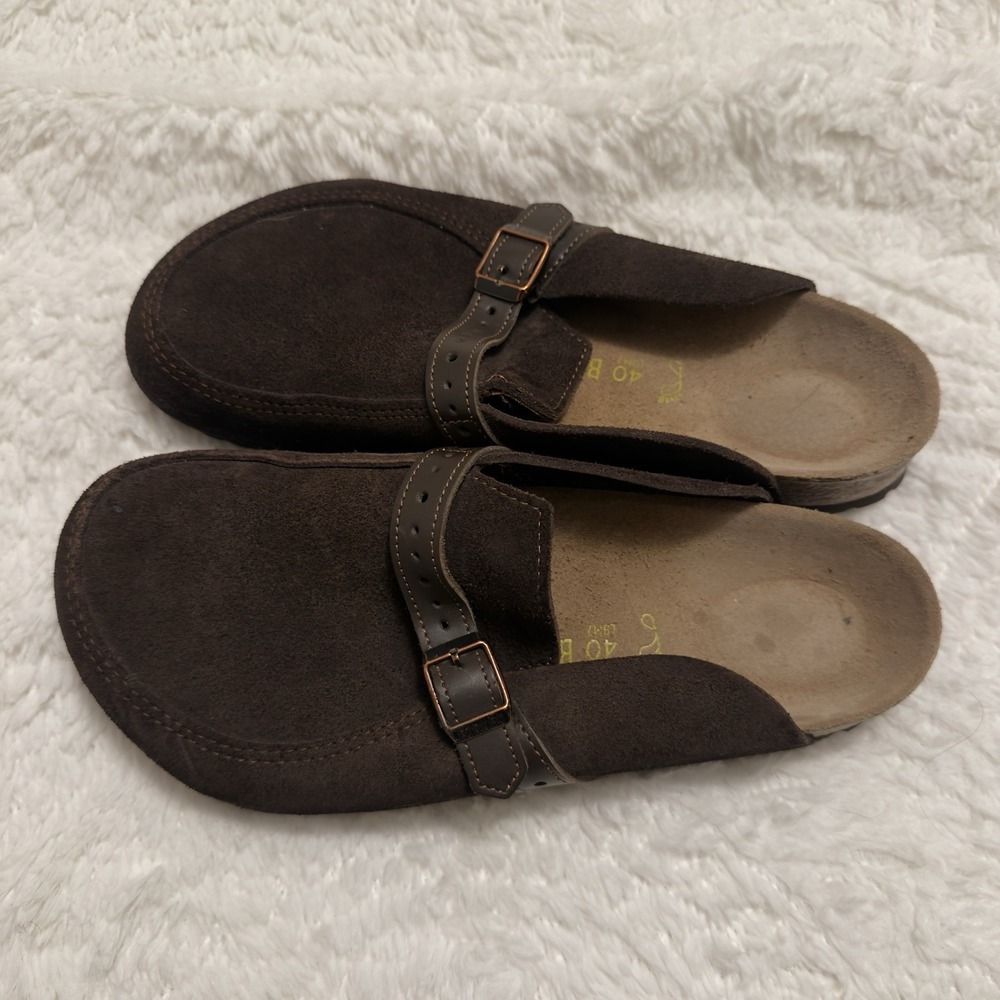 Birkenstock Eaton Leather Suede Color Brown Regular Wide Mens 9 Women 10 - Picture 2 of 6